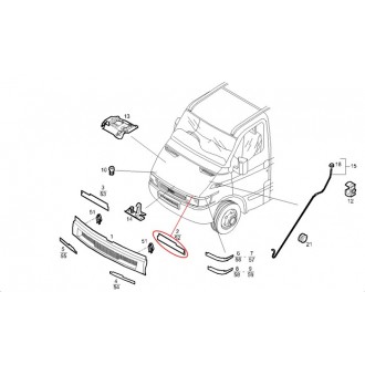 GARNITURE DE CALANDRE PARTIE SUPÉRIEURE GAUCHE iveco daily 35s