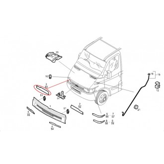 GARNITURE DE CALANDRE PARTIE SUPÉRIEURE DROITE IVECO DAILY 2000