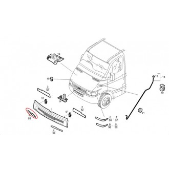 504058632 baguette de calandre iveco daily 2000 a 2006