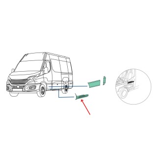 Baguette de protection pour seuil de porte droite de véhicule IVECO Daily 35C, 35S, 50C, 70C