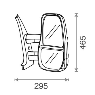 Rétroviseur droit pour véhicule IVECO Daily 35C, 35S, 50C, 70C