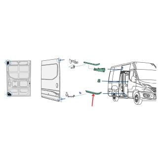 Joint de porte droite pour véhicule IVECO Daily 35C, 35S, 40C, 50C, 55S, 60C, 65C, 70C