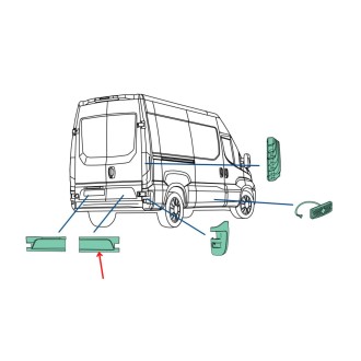 Baguette protectrice droite pour véhicule IVECO Daily 35C, 35S, 50C, 70C