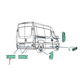 Baguette protectrice gauche pour véhicule IVECO Daily 35C, 35S, 50C, 70C