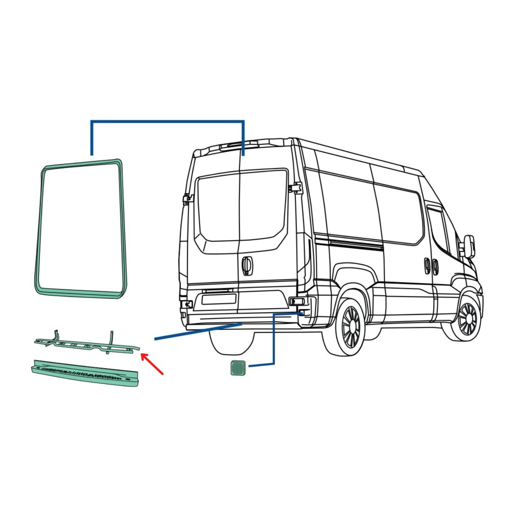 Cadre de marche-pied pour véhicule IVECO Daily 35C et 35S