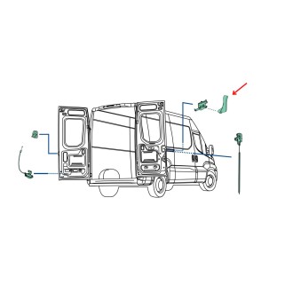 Poignée intérieure de porte arrière gauche pour véhicule IVECO Daily 35C, 35S, 50C, 70C