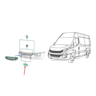 Enjoliveur de pare-choc avant droit pour véhicule IVECO Daily 35C, 35S, 50C, 70C