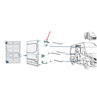 Support de porte coulissante pour véhicule IVECO Daily