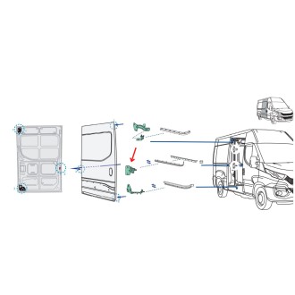 Guide de galet de porte pour véhicule IVECO daily