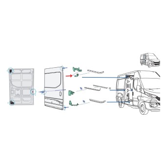 Support porte coulissante pour véhicule IVECO Daily 35C, 35S, 50C, 70C