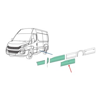 Garniture de protection porte coulissante pour véhicule IVECO Daily 35C, 35S, 50C, 70C