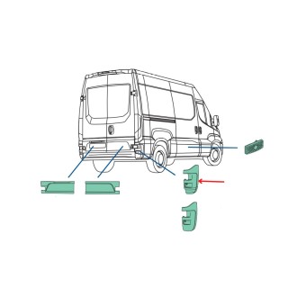 Cornière pare-choc arrière gauche pour véhicule IVECO daily 35C, 35S, 50C, 70C